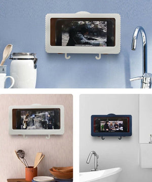 Porta telefono da bagno impermeabile Supporto da parete custodia per doccia 6.8"