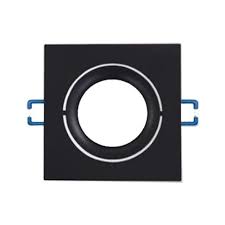 Portafaretto GU10 Quadrato Cornice Nero Satinato Incasso Cartongesso P20-GU10-N