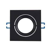 Portafaretto GU10 Quadrato Cornice Nero Satinato Incasso Cartongesso P20-GU10-N