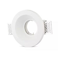 Portafaretto Lampada Led GU10 Da Incasso A Scomparsa Corpo Rotondo Diametro 120mm In Gesso Bianco Verniciabile SKU-3640