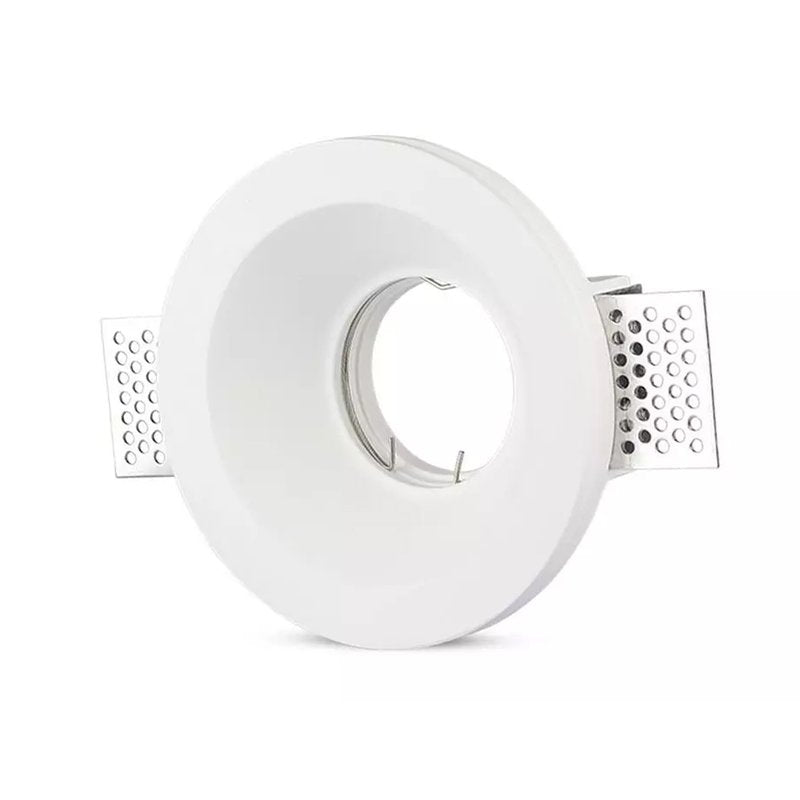 Portafaretto Lampada Led GU10 Da Incasso A Scomparsa Corpo Rotondo Diametro 120mm In Gesso Bianco Verniciabile SKU-3640