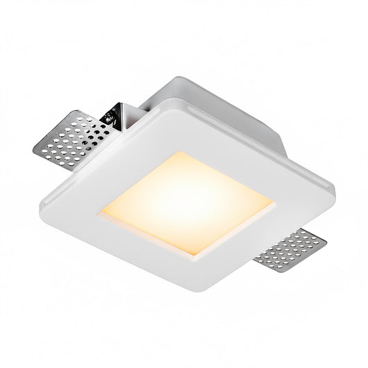 Portafaretto Downlight Gesso Integrazione Cartongesso Quadrato per Lampadina LED GU10 / GU5.3 Foro 120x120 mm