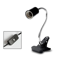 Portalampada con Pinza Braccio Flessibile in Ceramica Per Tartarughe Rettili E27