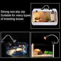 Portalampada con Pinza Braccio Flessibile in Ceramica Per Tartarughe Rettili E27