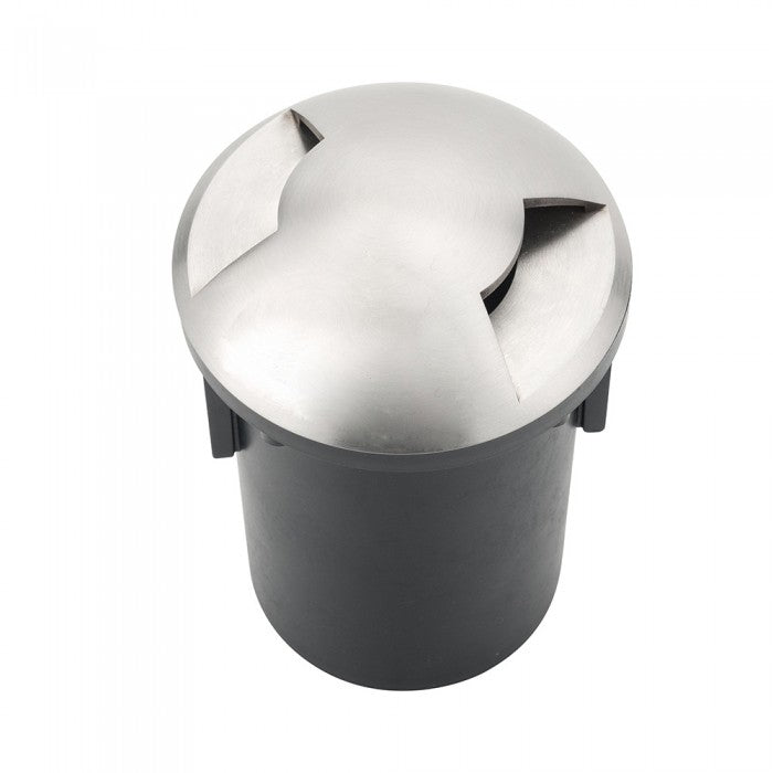 Segnapasso Carrabile Calpestabile Incasso Rotondo MR16 Nero Acciaio 2 Fascio IP65