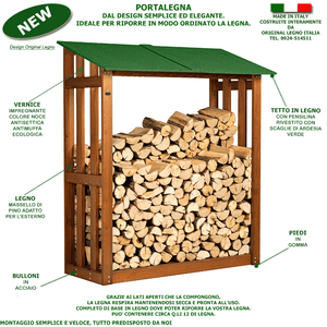 PORTALEGNA IN LEGNO MODELLO  L180 L.180 x P.70 x H.180 100% MADE IN ITALY 