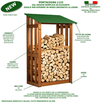 PORTALEGNA IN LEGNO MODELLO  L122 L.122 x P.70 x H.180 100% MADE IN ITALY 