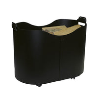 Portalegna portapellets acciaio nero h.43 l.59x35 cm.  Made in Italy