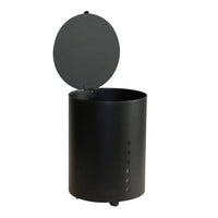 Portapellets nero tondo con finestra diametro 38 x h.50 cm.  Made in Italy