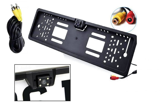 Portatarga con Telecamera Retromarcia Auto Retrocamera 4 LED 170 ° Visione Notturna