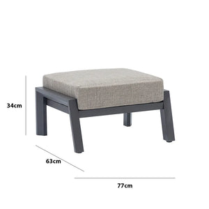 Tempo Style - Pouf KEA in alluminio | Resistente alle intemperie | Con morbido cuscino sfoderabile | Per ambienti esterni come giardino, balcone, terrazza - Antracite