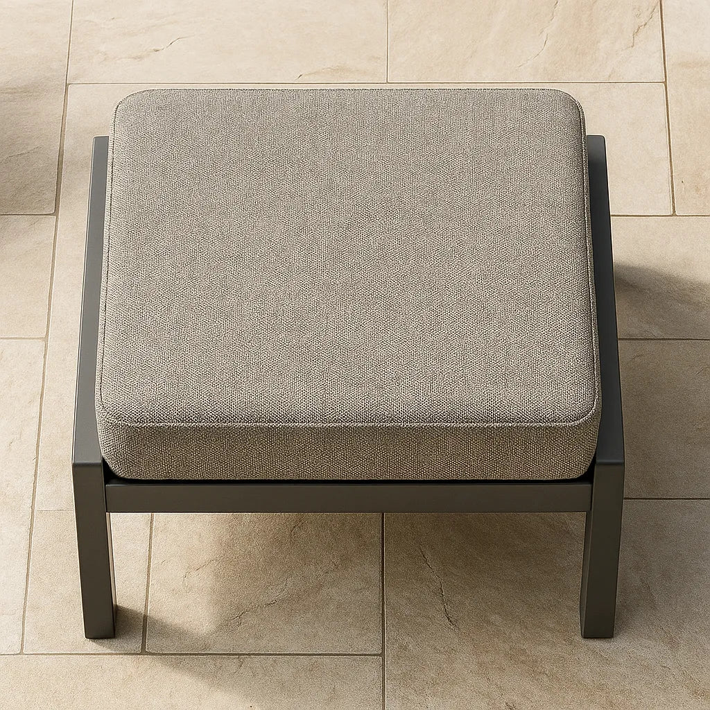 Tempo Style - Pouf KEA in alluminio | Resistente alle intemperie | Con morbido cuscino sfoderabile | Per ambienti esterni come giardino, balcone, terrazza - Antracite