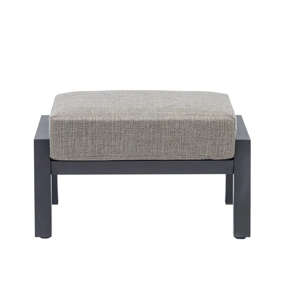 Tempo Style - Pouf KEA in alluminio | Resistente alle intemperie | Con morbido cuscino sfoderabile | Per ambienti esterni come giardino, balcone, terrazza - Antracite