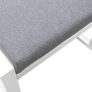 Tempo Style - Pouf MIKONOS in alluminio bianco/grigio | Resistente alle intemperie | Con morbido cuscino sfoderabile | Per ambienti esterni come giardino, balcone, terrazza