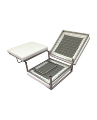 Pouf letto a scomparsa, letto richiubibile in microfibra bianco Sicorage Elly 