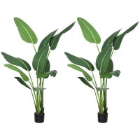 Pianta Artificiale Palma del Viaggiatore Alta 150cm per Interno ed Esterno con Vaso Incluso