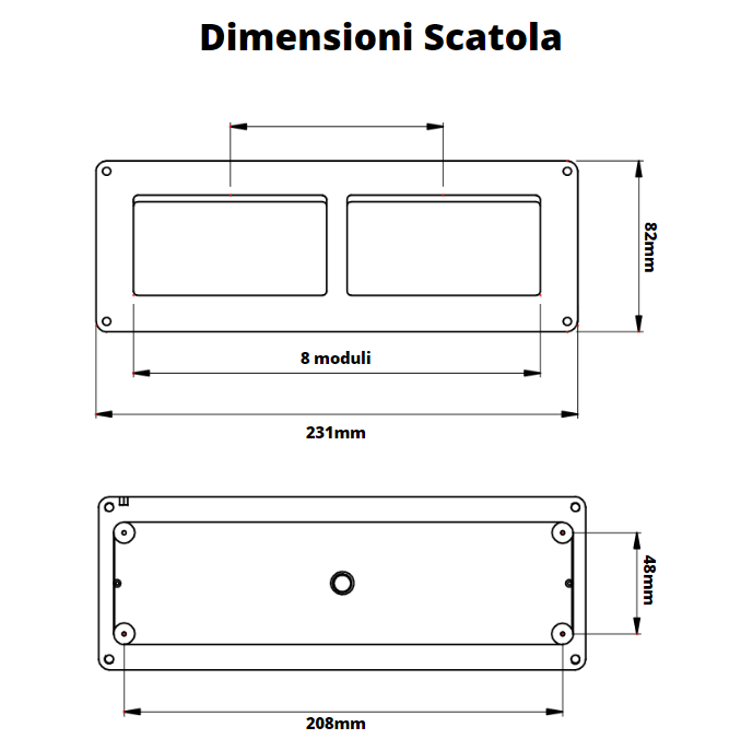 Gewiss scatola parete grigia ip40 8 posti gw27006