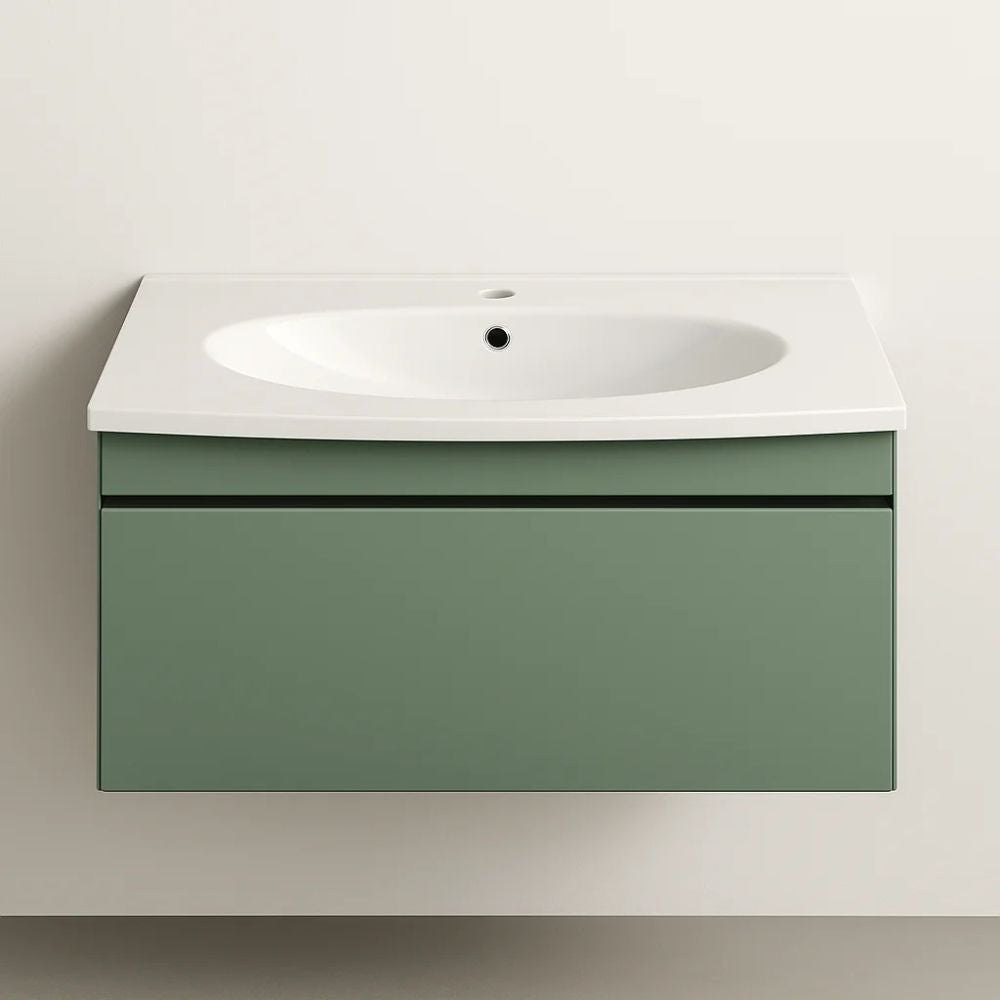 Lavabo ad incasso in mineral marmo cm 91x51 cm curvo per mobile bagno *** confezione 1