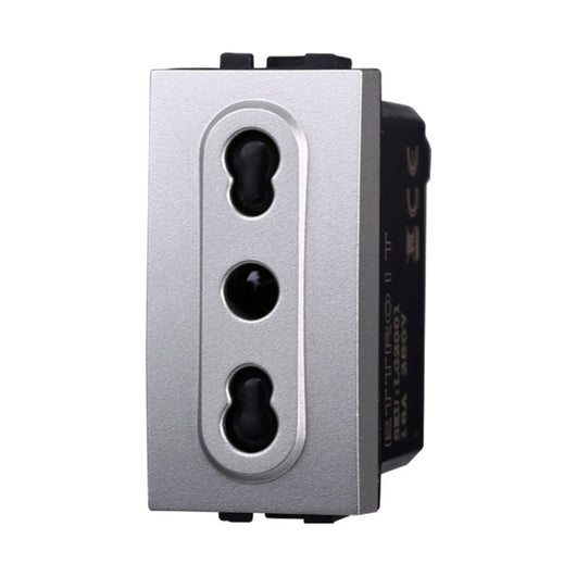 Presa Bipasso Bivalente 2P+T 10/16A Colore GRIGIO Compatibile Con Bticino Living International