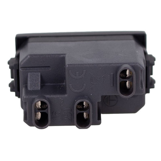 Presa Bipasso Bivalente 2P+T 10/16A Colore Nero Compatibile Con Bticino Living e Vimar Plana