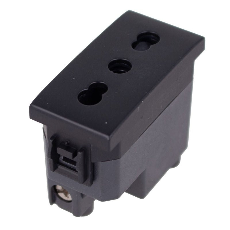 Presa Bipasso Bivalente 2P+T 10/16A Colore Nero Compatibile Con Bticino Living e Vimar Plana
