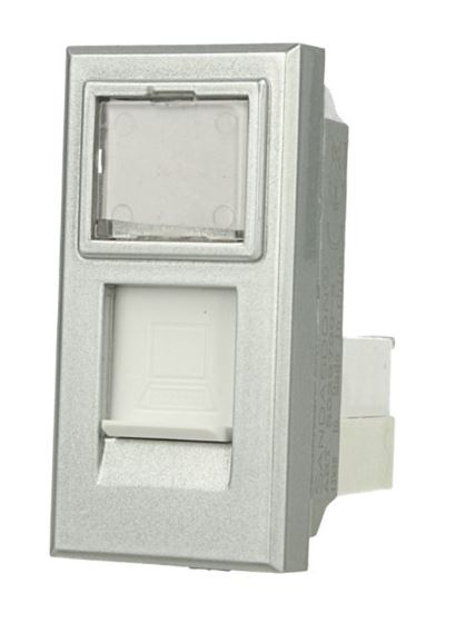 Presa Dati RJ45 CAT6 Silver Con Coperchio Compatibile Bticino Axolute