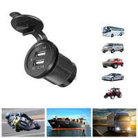 Presa Doppia USB da Pannello Caricabatteria per Auto Camper Moto Barche 12V 24V
