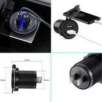 Presa Doppia USB da Pannello Caricabatteria per Auto Camper Moto Barche 12V 24V