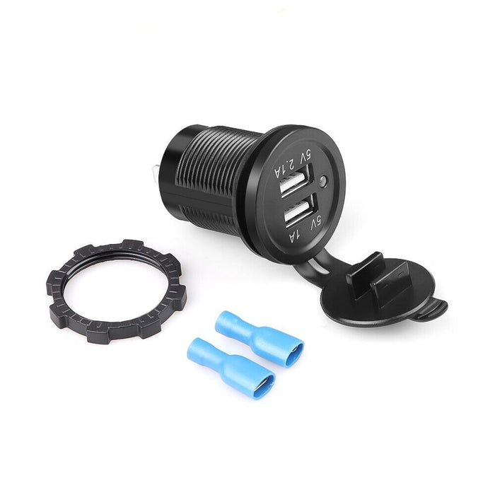 Presa Doppia USB da Pannello Caricabatteria per Auto Camper Moto Barche 12V 24V