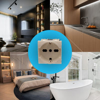 Presa Schuko Universale 2P+T 10/16A 220V MBL Bianco 2M Compatibile Bticino Living Light BLB2102