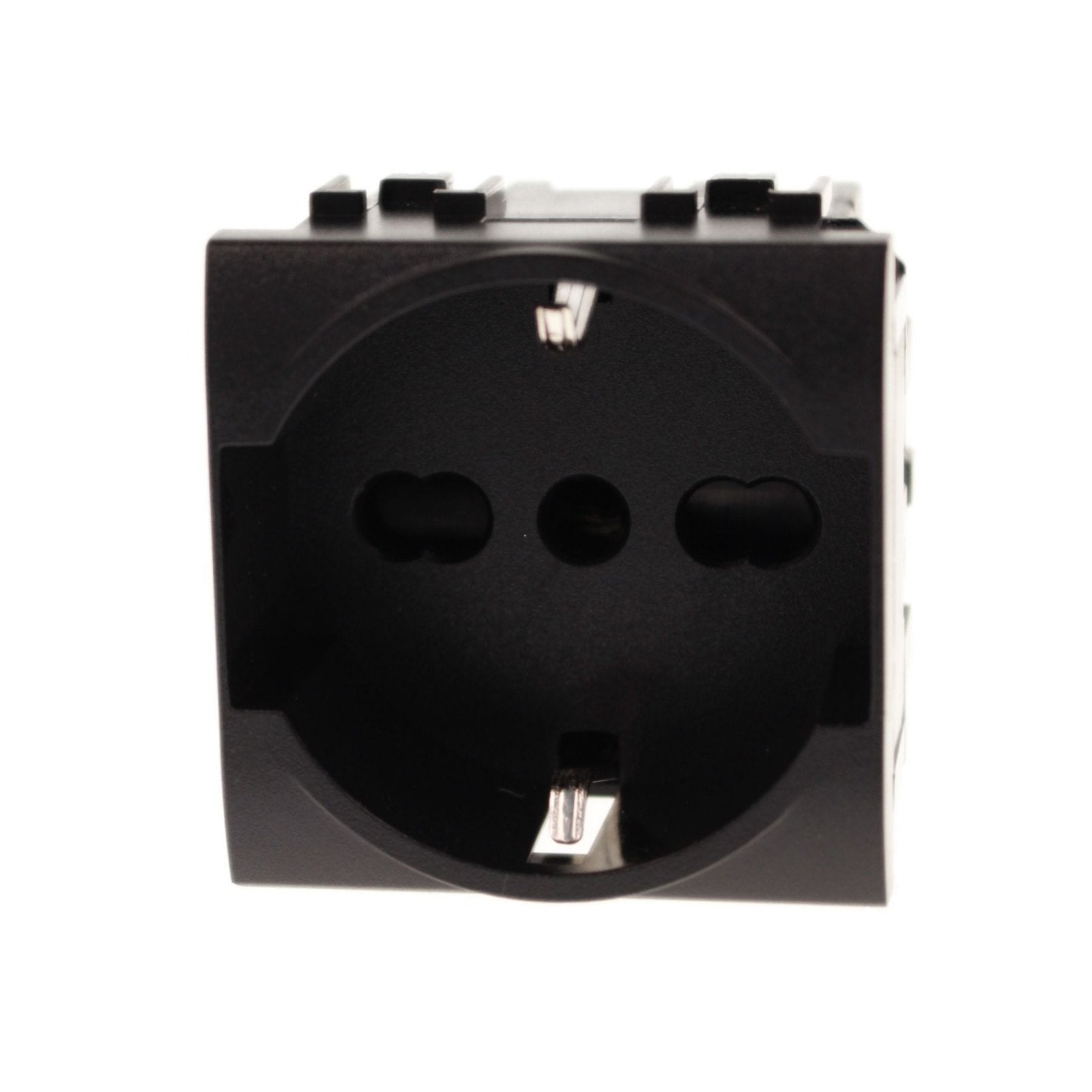 Presa Schuko Universale 2P+T 10/16A 220V MBL Nero 2M Compatibile Bticino Living International BLN2102