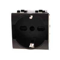 Presa Schuko Universale 2P+T 10/16A 220V MBL Nero 2M Compatibile Bticino Living International BLN2102