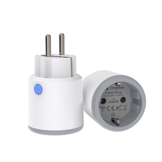 Presa Smart MATTER WiFi Presa Schuko Spina EU 220V 16A Timer Monitoraggio Consumo Compatibile Con Alexa Google Home MU0016