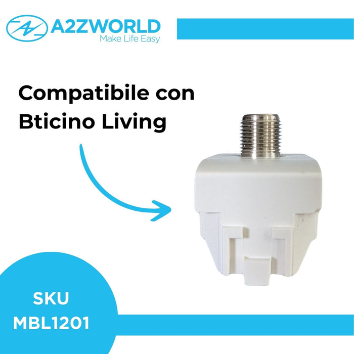 Presa TV SAT A Vite Satellitare Tipo F MBL Bianco 1M Compatibile Bticino Living Light BLB2252