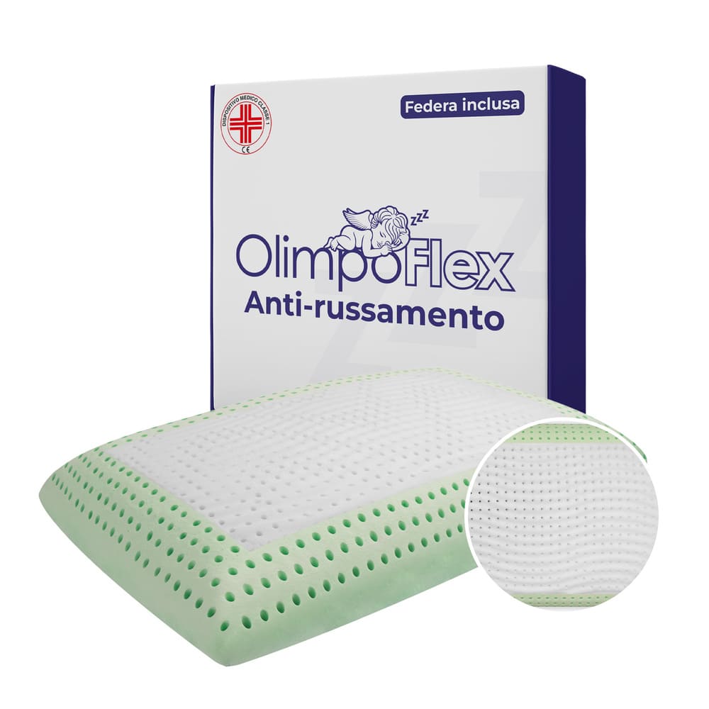 Cuscino in memory foam Anti-Russamento Bio - La Soluzione per Respirare Meglio - Apollo - 72x42x12cm