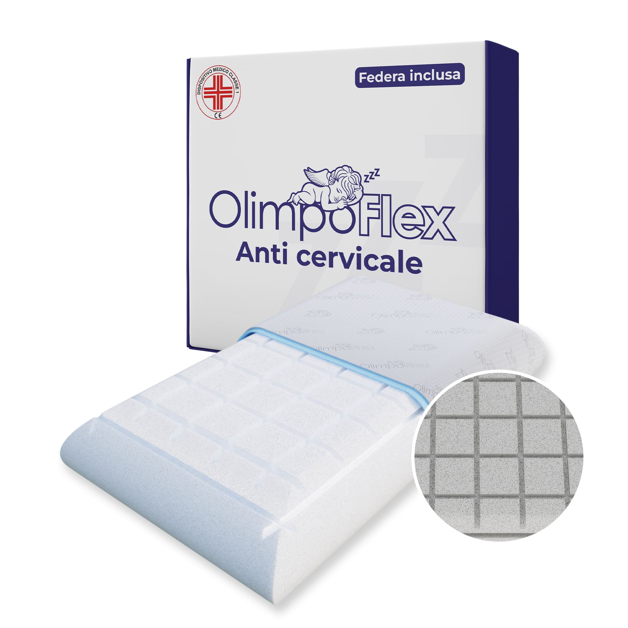 Cuscino in memory foam per Recupero Muscolare - Precisione Laser in Grafite - Lunar - 72x42x16cm