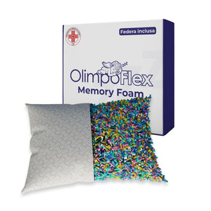 Cuscino in fiocco di memory - Il Più Scelto per un Sonno Senza Dolori - Glauco - 80x50x12cm