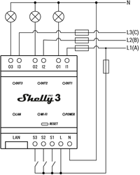 Shelly PRO 3, Rel√® WiFi, LAN Bluetooth, 3 Canali, guida DIN, controllo apparecchi ad  uso residenziale e commerciale