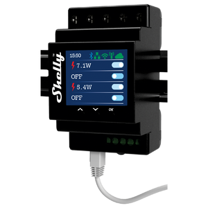 Shelly PRO 4PM. Rel√® WiFi. LAN Bluetooth. 4 Canali. guida DIN. controllo apparecchi ad uso residenziale e commerciale