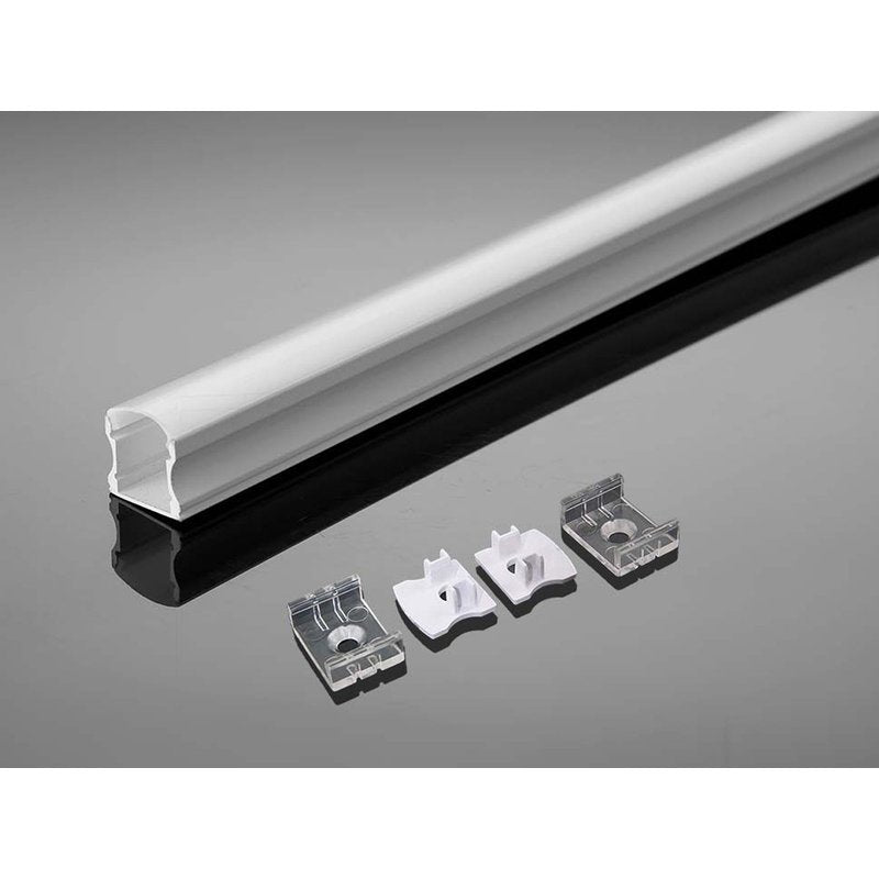 Profilo Alluminio Alta Profonda 17,2X14,4mm Colore Bianco Completo Di Copertura Satinata Tappi Gancio 2 Metri SKU-3366