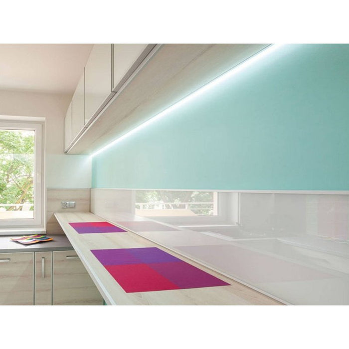 Profilo Alluminio Alta Profonda 17,2X14,4mm Colore Bianco Completo Di Copertura Satinata Tappi Gancio 2 Metri SKU-3366