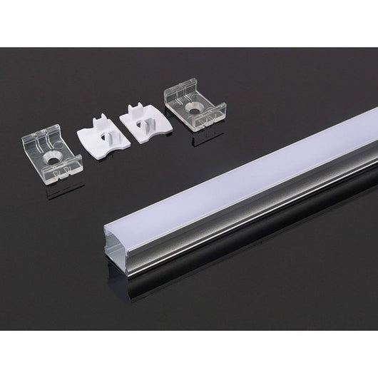 Profilo Alluminio Alta Profonda 17,2X14,4mm Completo Di Copertura Satinata Tappi Gancio 2 Metri SKU-3354