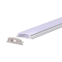 Profilo in Alluminio Flessibile Curvabile Pieghevole 18X6mm Completo Di Copertura Satinata Tappi Gancio 2 Metri SKU-2909