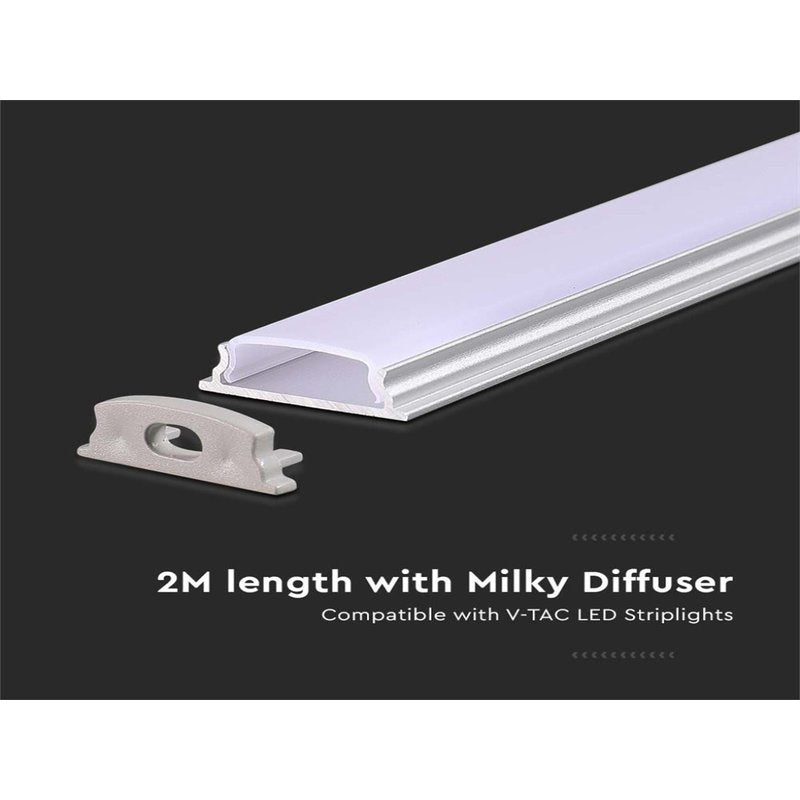 Profilo in Alluminio Flessibile Curvabile Pieghevole 18X6mm Completo Di Copertura Satinata Tappi Gancio 2 Metri SKU-2909