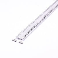 Profilo in Alluminio Colore Silver per Doppia Strip LED ad Incasso per Cartongesso (Max l: 20,7mm) Copertura Satinata 2000 x 61,5mm