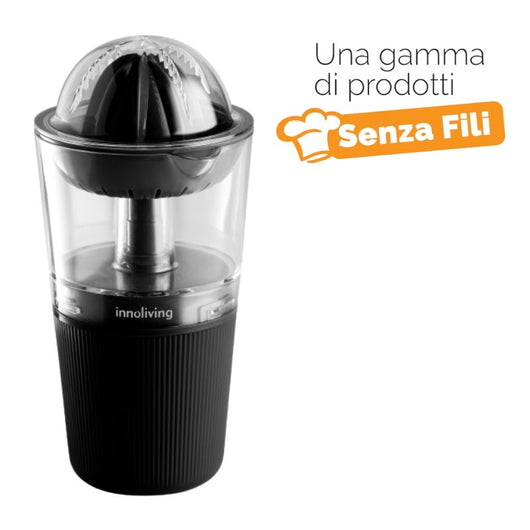 Innoliving Spremiagrumi Ricaricabile Senza Fili INN-694 - Recipiente da 250ml, Ricarica con USB-C, Batteria da 1500mAh, 20 Minuti di Autonomia, Parti Lavabili in Lavastoviglie, Cordless