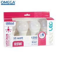 GOCCIA LED : Set in scatola 4Pz A65-15W 4000K D12G12 Driver HQ