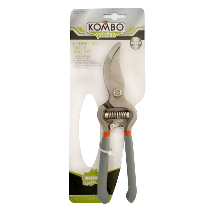 Forbici vigna con gancio di sicurezza e manico antiscivolo