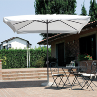 Ombrellone quadrato da giardino 3x3 mt con palo centrale in ferro e telo ecrù 180gr Tomaino 5007