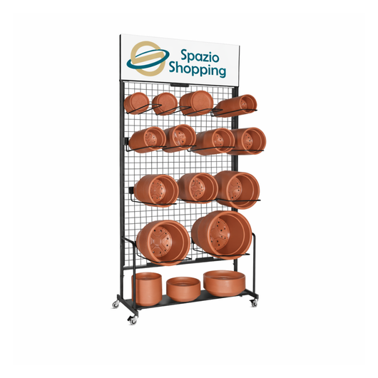 TECNOKIT ESPOSITORE GARDEN PER VASI E SOTTOVASI, MONOFACCIALE E BIFACCIALE